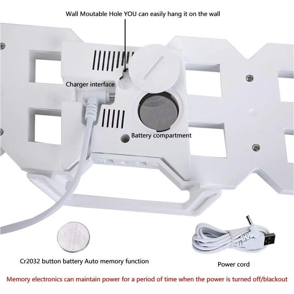 Acry: Viral Pinterest inspired Big Display Aesthetic LED Desk & Wall Clock with Alarm - Image 8