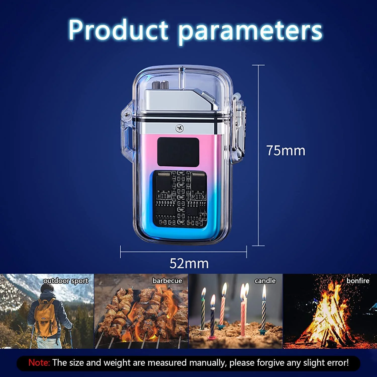 Arc: Dual Arc Windproof & Waterproof Lighter with Bright Torch C-Type Charging & Display - Image 8