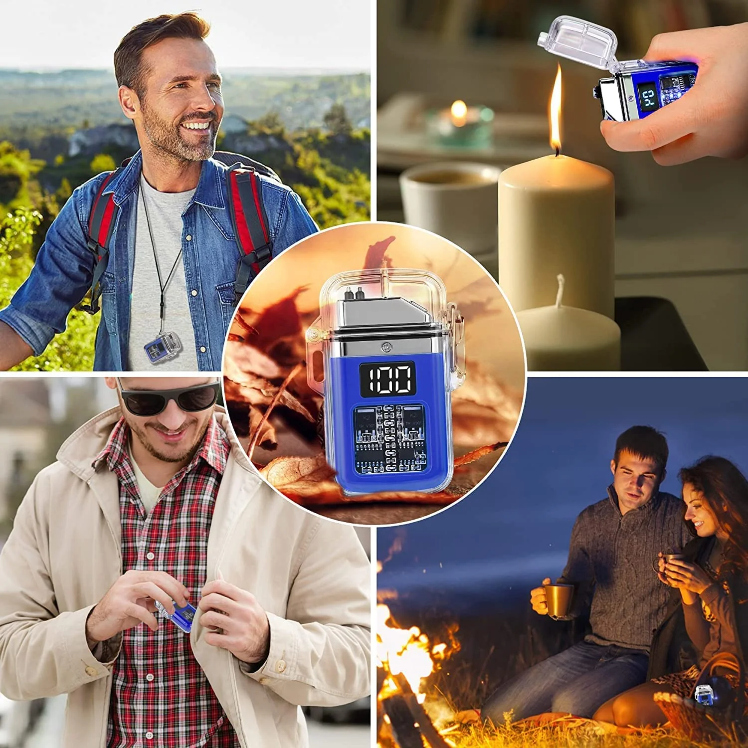 Arc: Dual Arc Windproof & Waterproof Lighter with Bright Torch C-Type Charging & Display - Image 9
