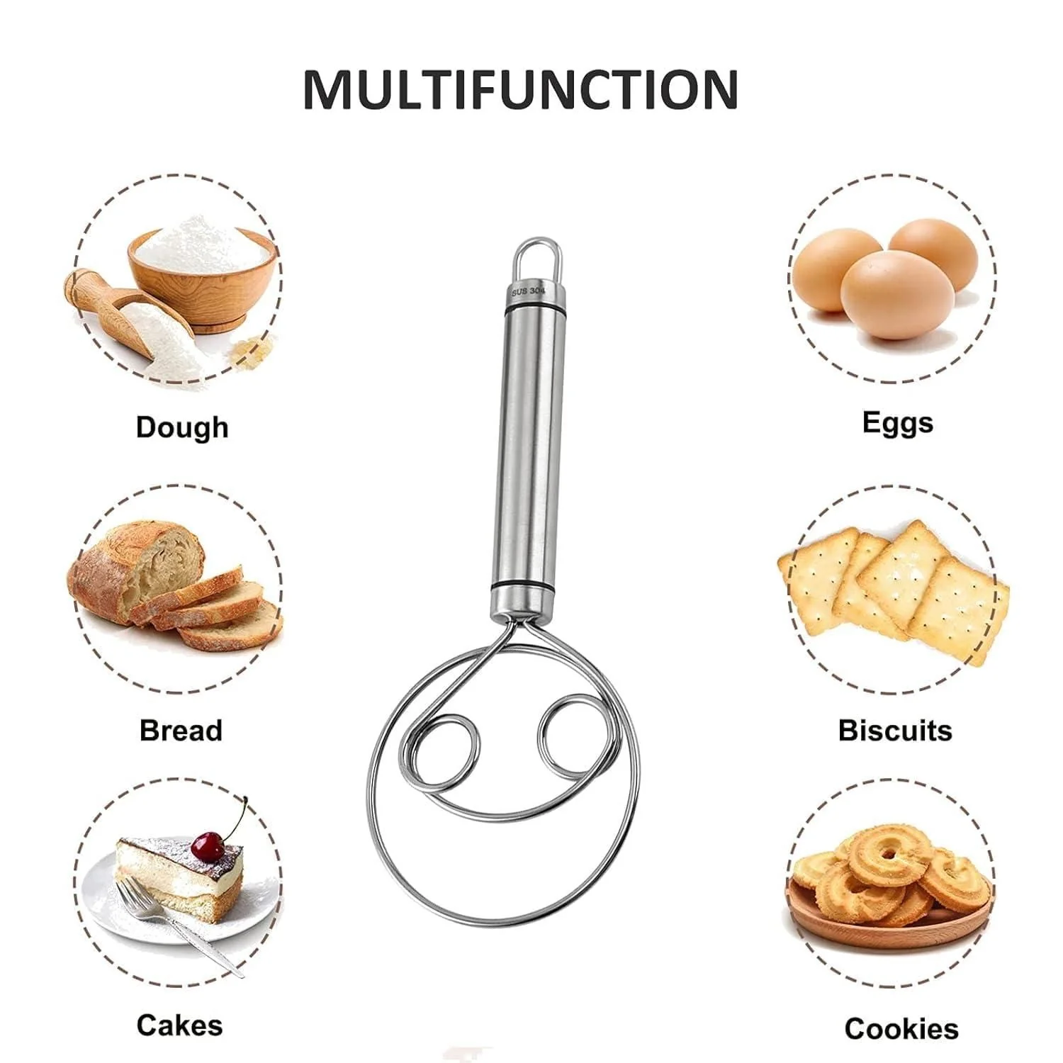 AttaMaker: Convenient & Mess Free Dough Atta Mixer Whisk, Stainless Steel &Easy Cleaning (Set of 2) - Image 3