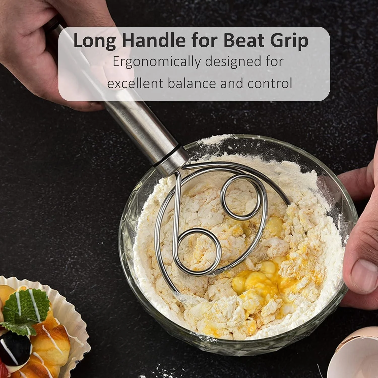 AttaMaker: Convenient & Mess Free Dough Atta Mixer Whisk, Stainless Steel &Easy Cleaning (Set of 2) - Image 5