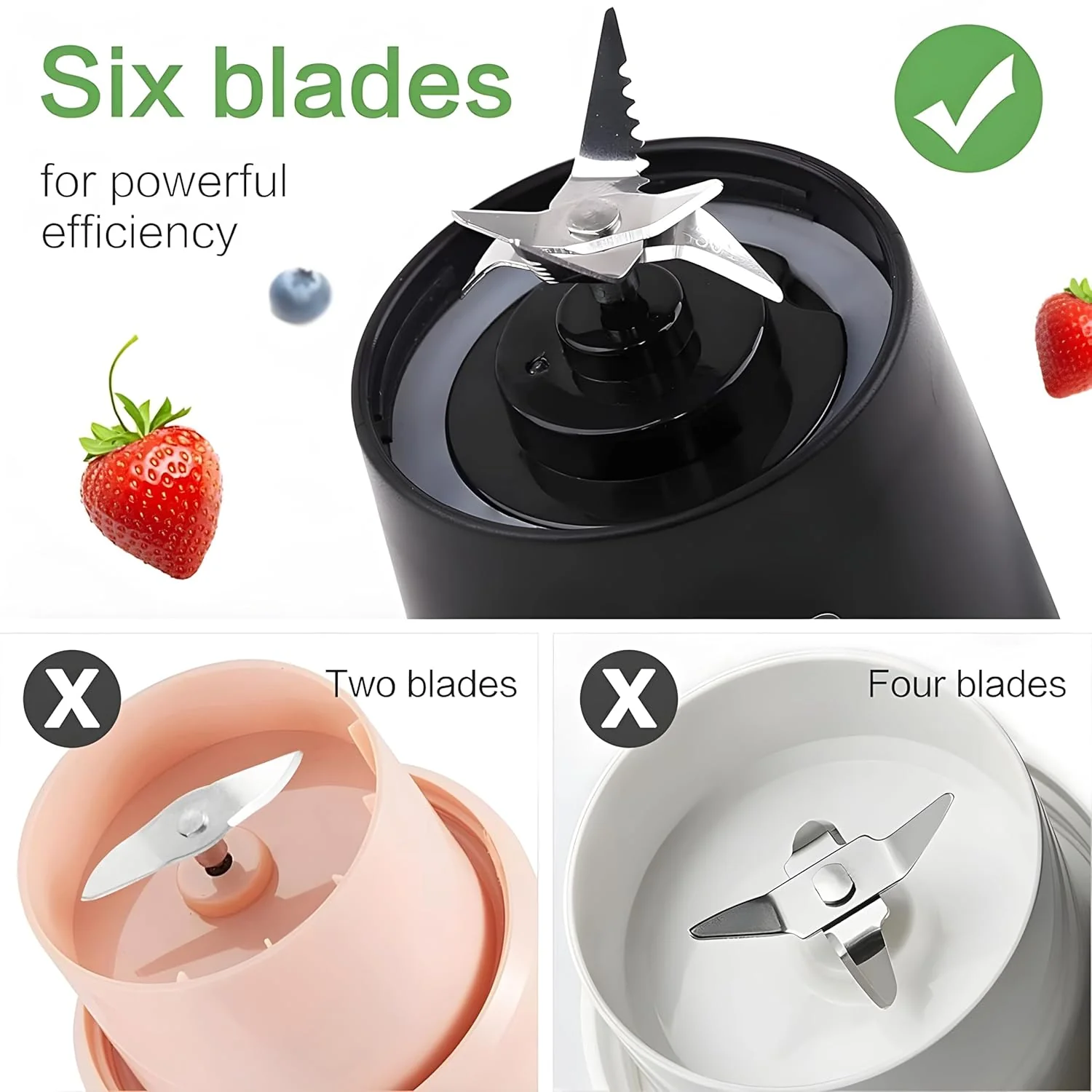 BlendGo: Portable Smoothie Blender & Juicer USB Rechargeable with 6-Blade Design, Chunk Filter & Easy-Cleaning - Image 5