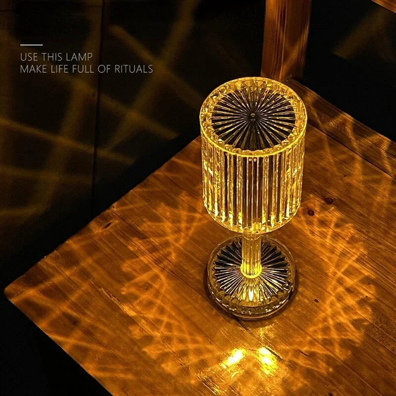 Brilla: Modern Crystal LED Table Lamp with 16-Color Changing RGB, Touch Control, USB Rechargeable & Diamond Cut Design - Image 3