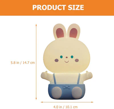 BunnyGlow: Adorable Silicone LED Night Lamp for Kids with Warm & Cozy Light, USB Rechargeable, Soft & Squishy Kawaii Bunny Design - Image 6