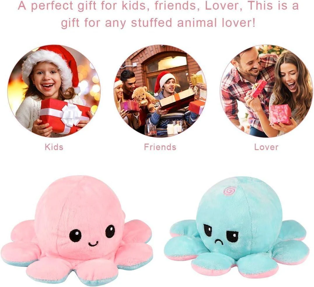 Chums: Reversible Plush Squishy Pals – Soft & Cuddly Octopus Toy for Kids & Babies, Perfect Gift for Boys & Girls - Image 3
