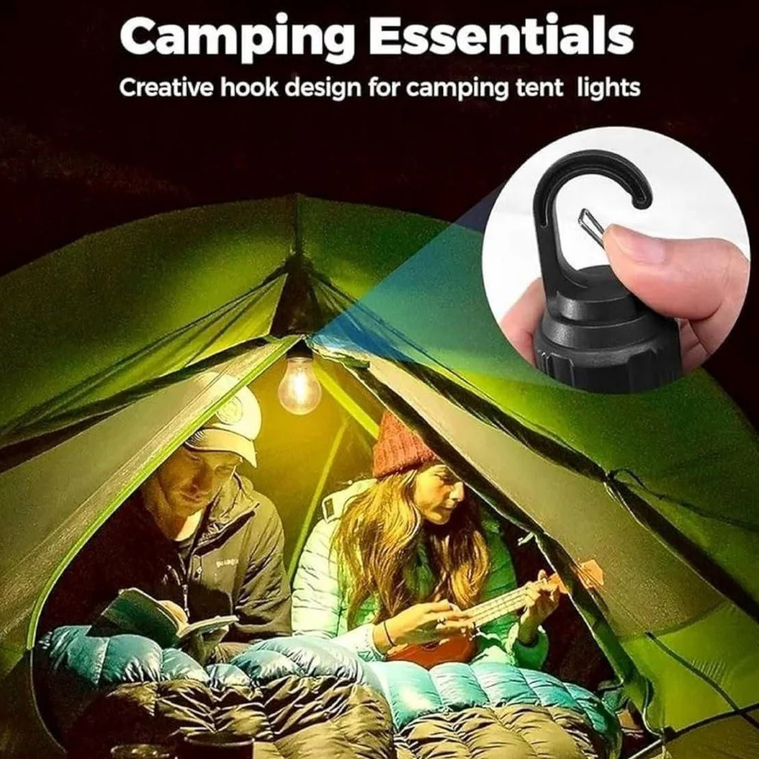 ClipGlow: Rechargeable Clip-On LED Bulb – Waterproof Hanging Camping Light with USB Charging & 3 Lighting Modes for Hiking, Repair, Emergency & Outdoor Use - Image 8