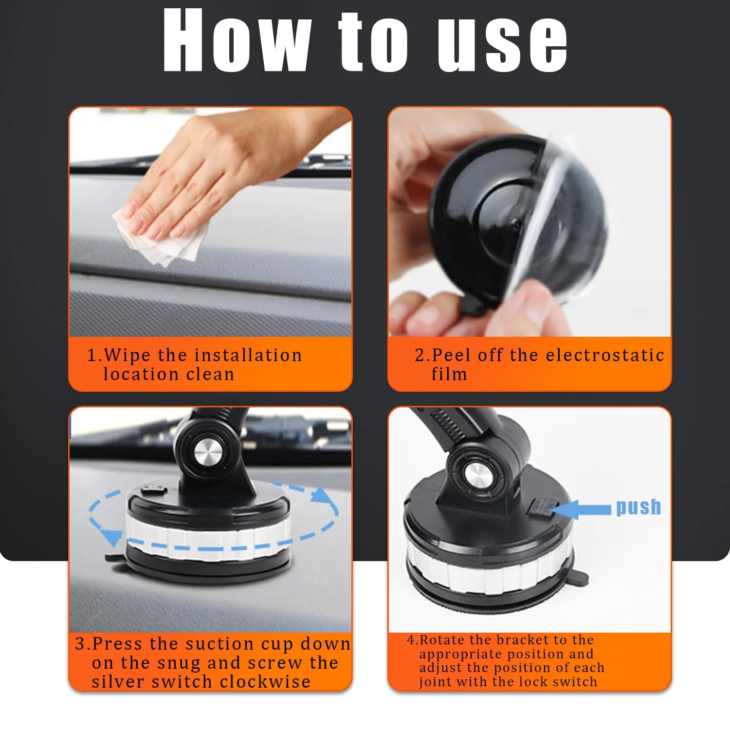 Dash360: 360° Rotating Suction Phone Holder with Strong Grip for Car Dashboard & Windshield – Universal Mobile Mount - Image 4