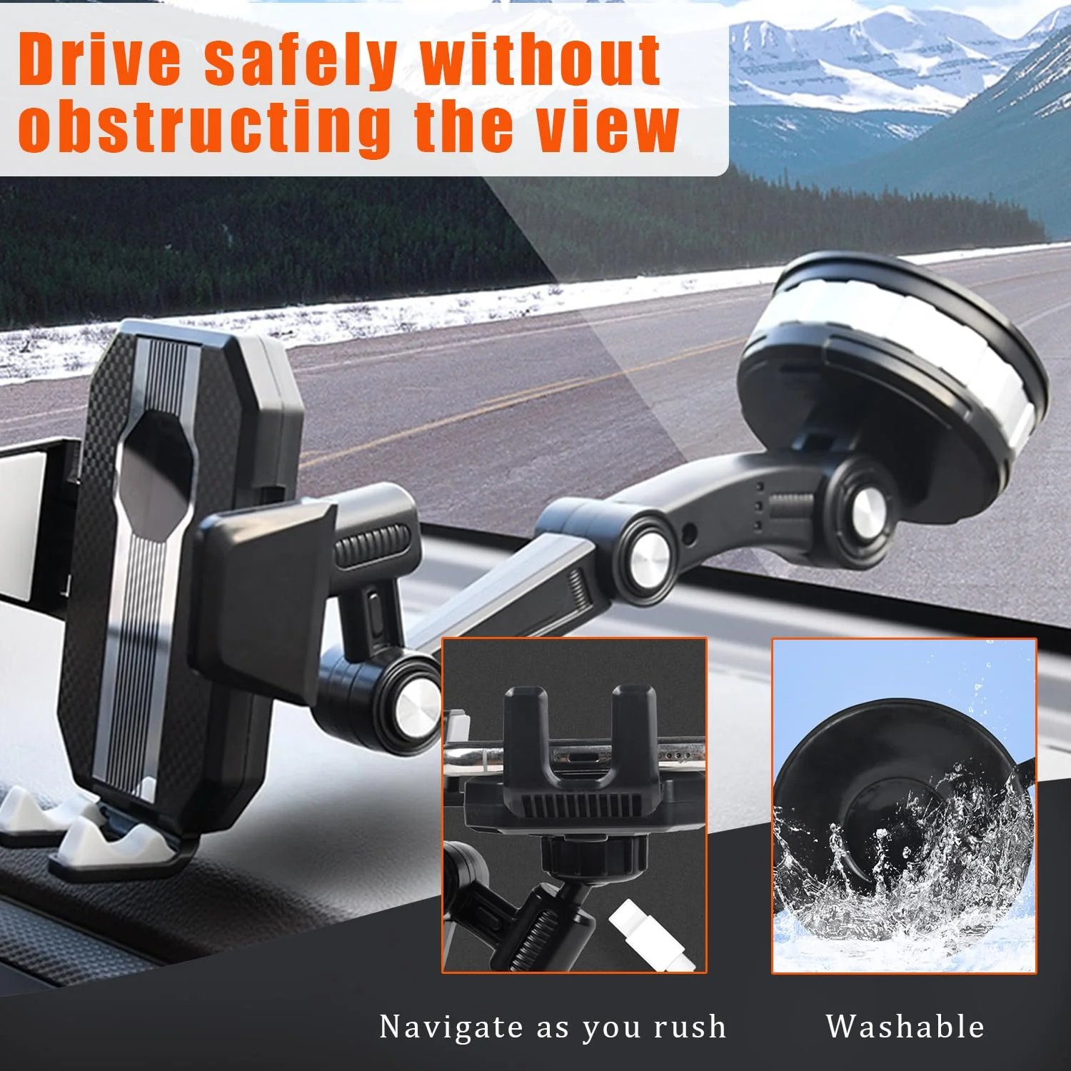 Dash360: 360° Rotating Suction Phone Holder with Strong Grip for Car Dashboard & Windshield – Universal Mobile Mount - Image 9