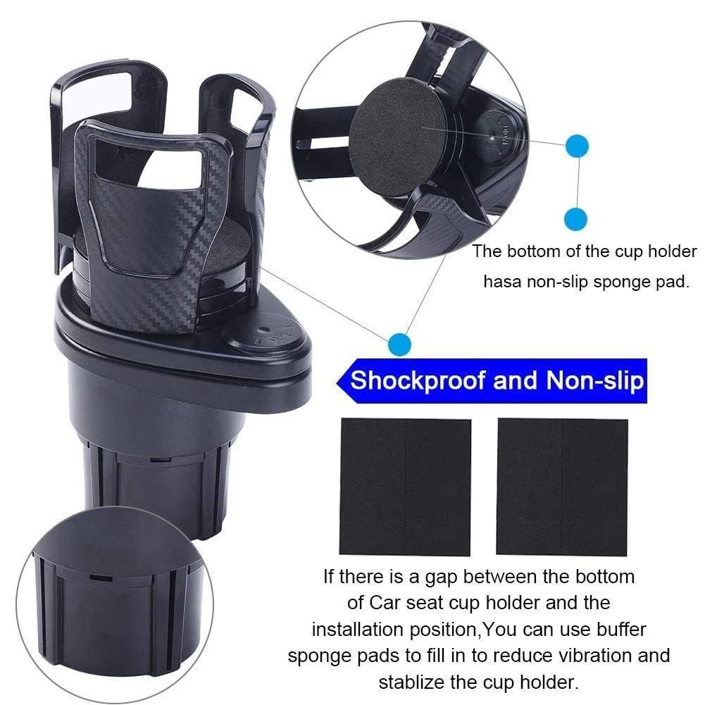 DuoHold: 2-in-1 Car Cup Holder Expander with 360° Rotation & Adjustable Dual Cup Slots for Large Drinks & Travel Convenience - Image 4
