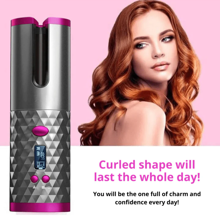 EasyCurl: Cordless Automatic Hair Curler with LCD Temperature Display, Fast Heating & USB-C Rechargeable for Salon-Quality Curls Anywhere - Image 3