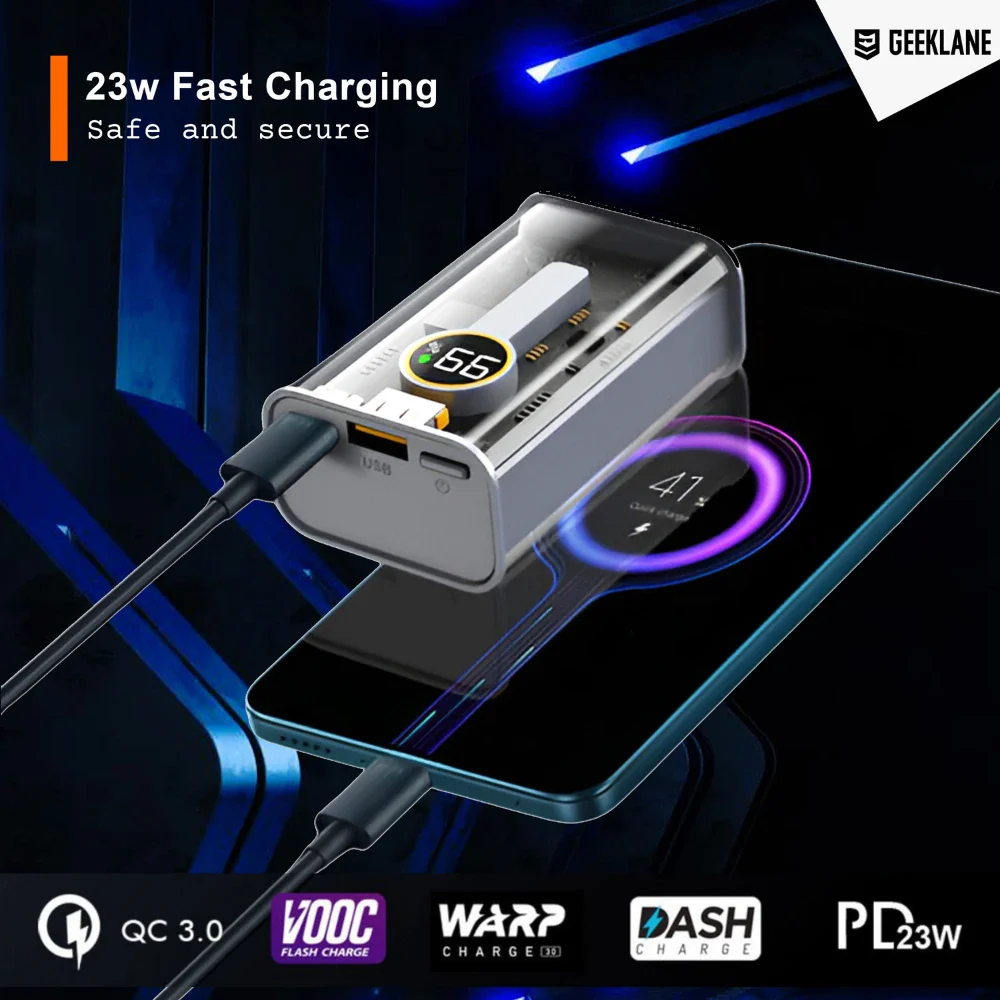 Element: 10,000mAh Compact Edition See-Thru Power Bank with PD 22.5W Fast Charging, Multiport Input/Output & LED Display - Image 3