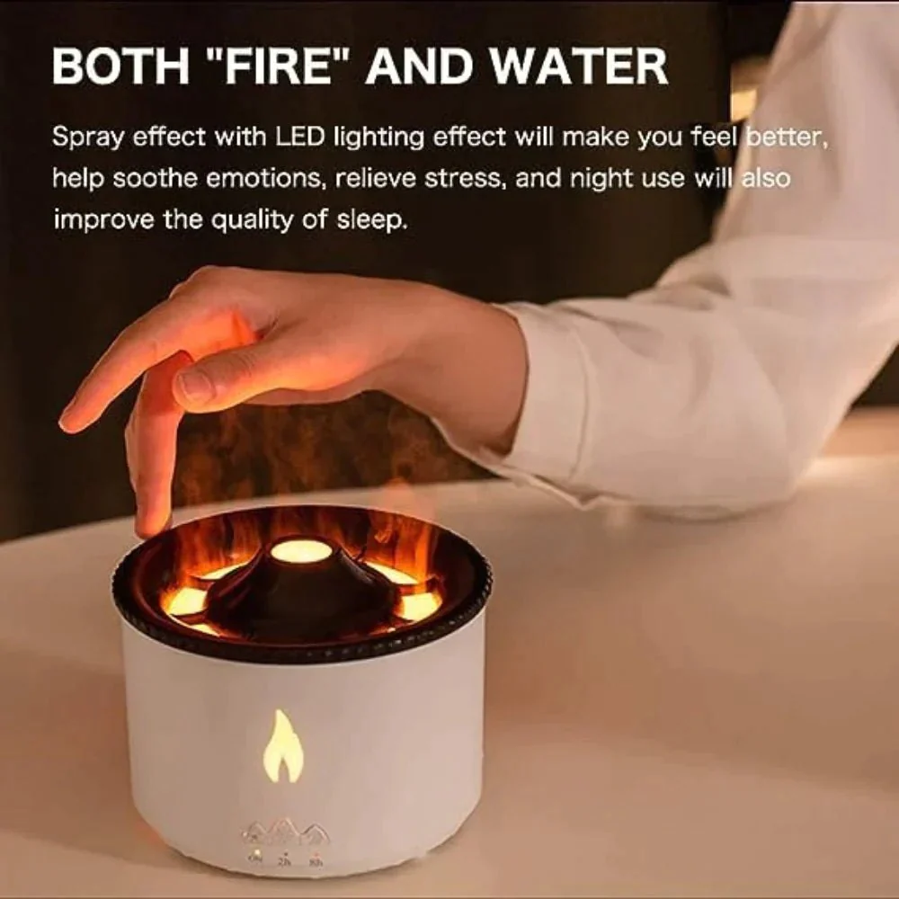 Essence: Enchanting Volcano Humidifier & Aromatherapy Diffuser with Flame Effect, Cool Mist & Auto Shut-Off - Image 6
