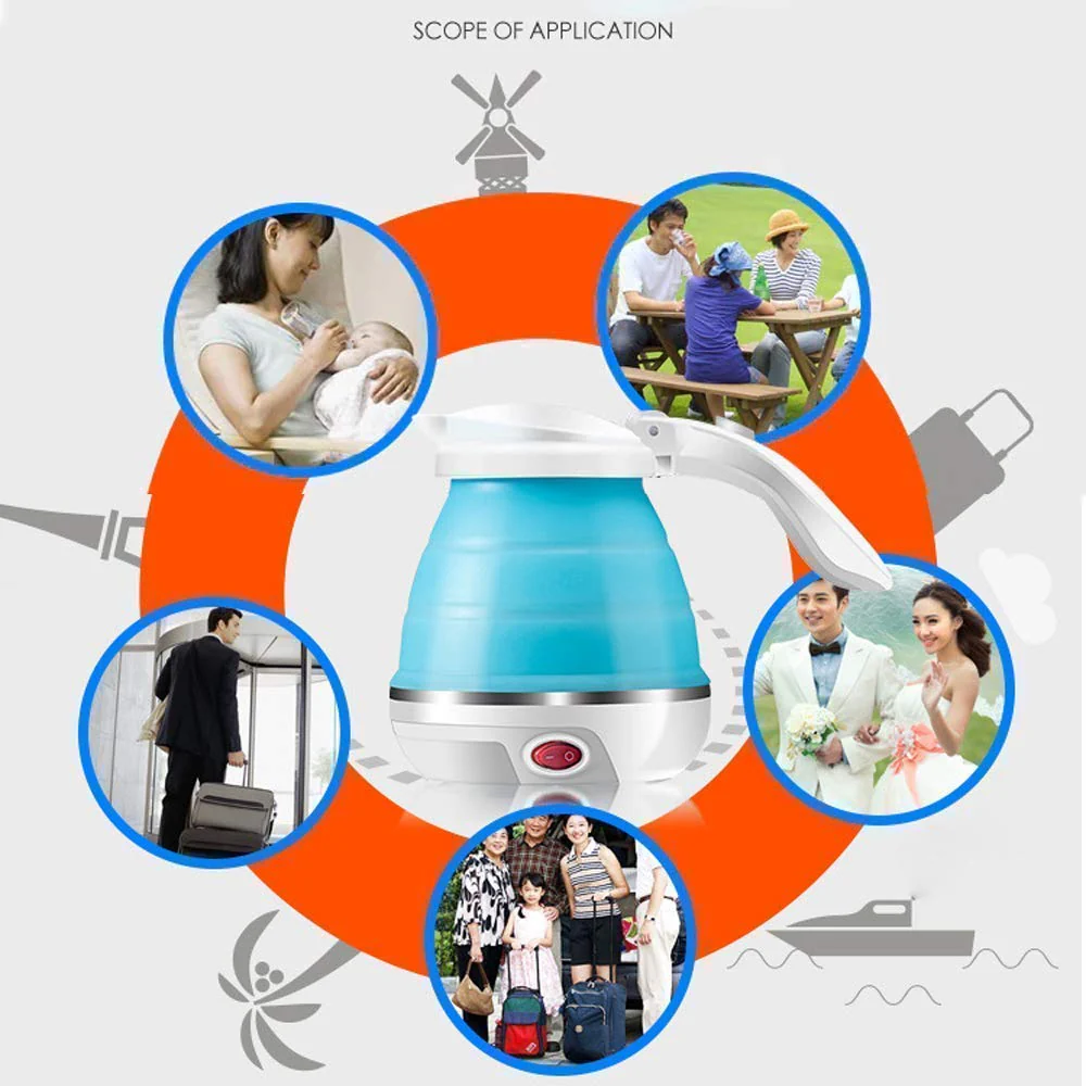 FlexiKettle: Foldable Electric Silicone Kettle with Fast Boiling, 600ml Capacity & Boil-Dry Protection for Travel & Home Use - Image 6