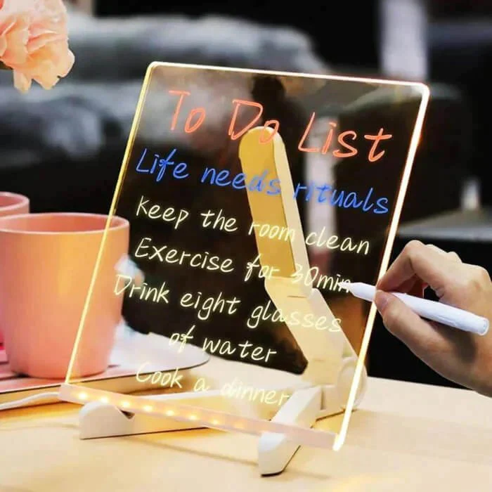 Gleam: LED Message Sketch Board & Night Lamp with Acrylic Dry Erase Surface, Stand & 13 Glow Pens for Home, Office & Gifting - Image 10