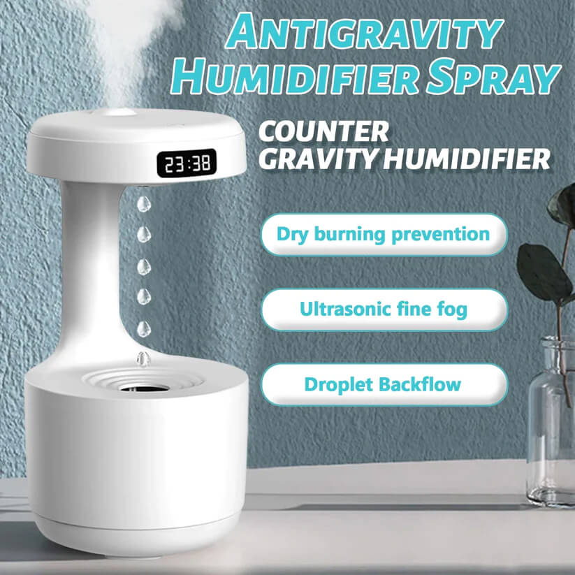 Mirage: The Illusion Anti-Gravity Humidifier with Floating Water Effect, LED Clock Display & Auto Shut-Off (800ml) - Image 7