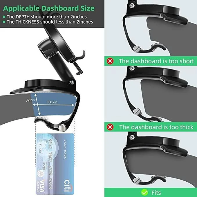 HUD: Anti-Skid Car Mobile Phone Holder with Adjustable HUD Design for Dashboard Mounting - Image 8