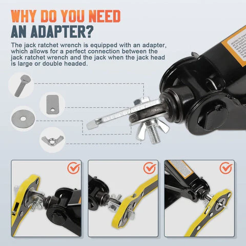 LiftMate: Car Jack & Lug Ratchet Wrench Set with Labor-Saving Design & 360° Reversible Knob for Easy Tire Lifting - Image 9