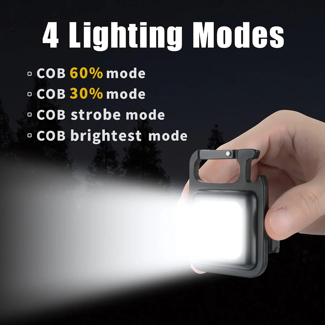 Lumi: Magnetic Keychain Mini LED Torch with Hook, Type-C port, Bottle Opener & Kickstand - Image 10