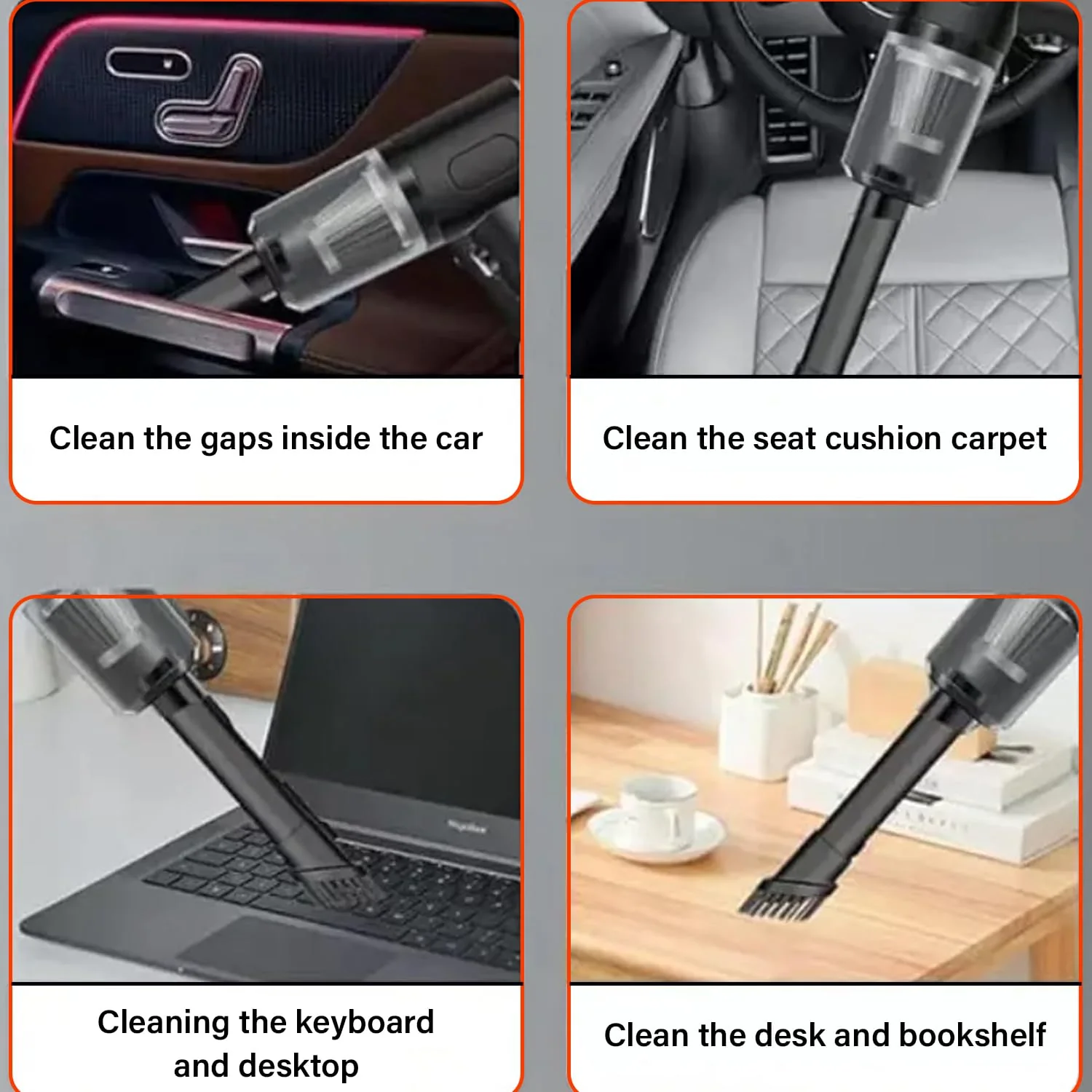 MiniVac: Type-C Rechargeable 2-in-1 Portable Vacuum Cleaner & Blower with Powerful Suction & 3 Nozzles for Car, Home & Office - Image 6