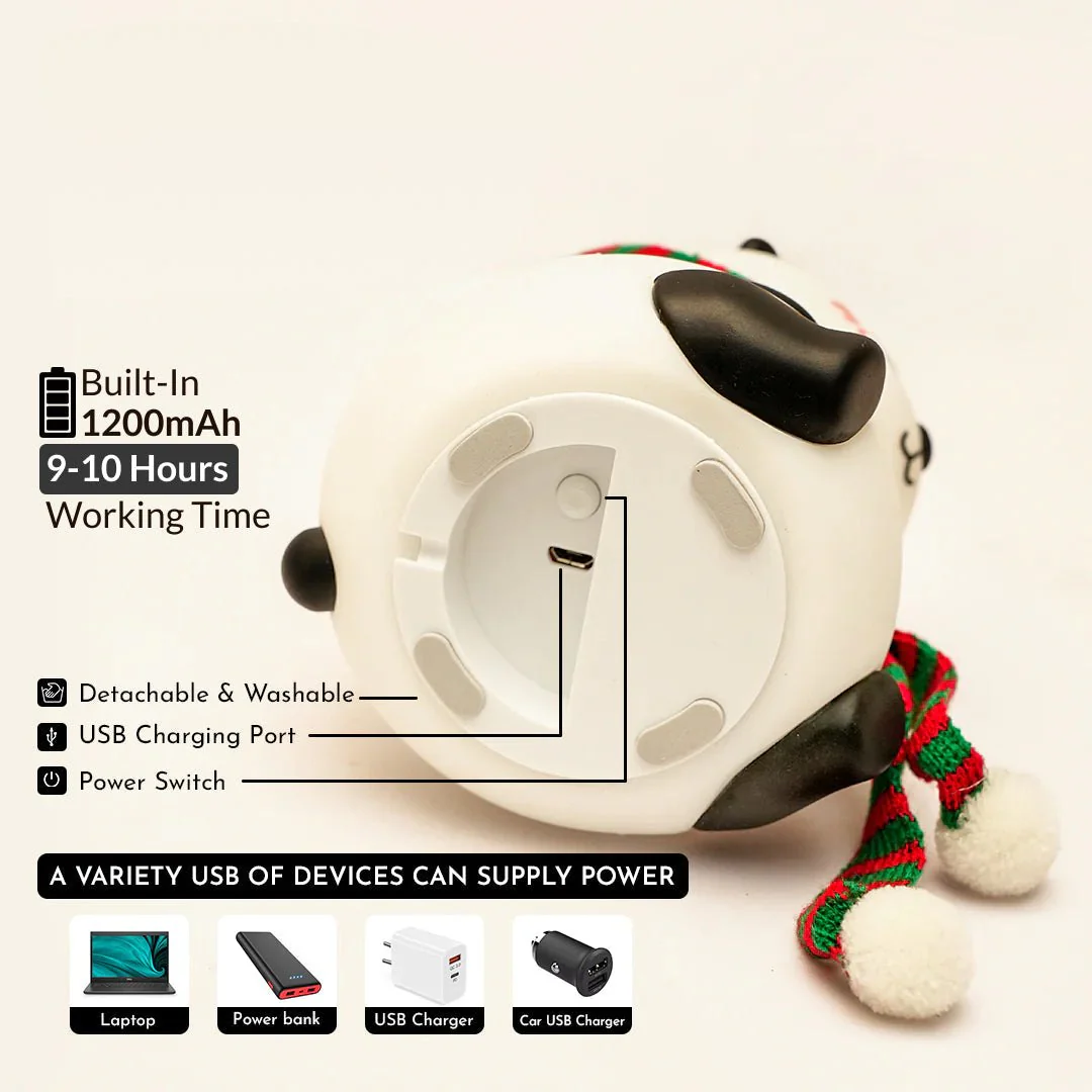 Pandi: Portable Squishy Silicone Panda Night Lamp with Soft LED Glow, Touch Control & Rechargeable Design for Cozy Bedroom Ambience & Gifting - Image 5