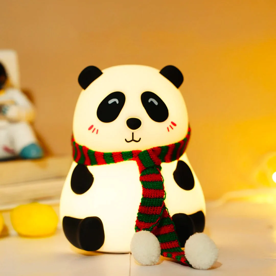 Pandi: Portable Squishy Silicone Panda Night Lamp with Soft LED Glow, Touch Control & Rechargeable Design for Cozy Bedroom Ambience & Gifting - Image 9