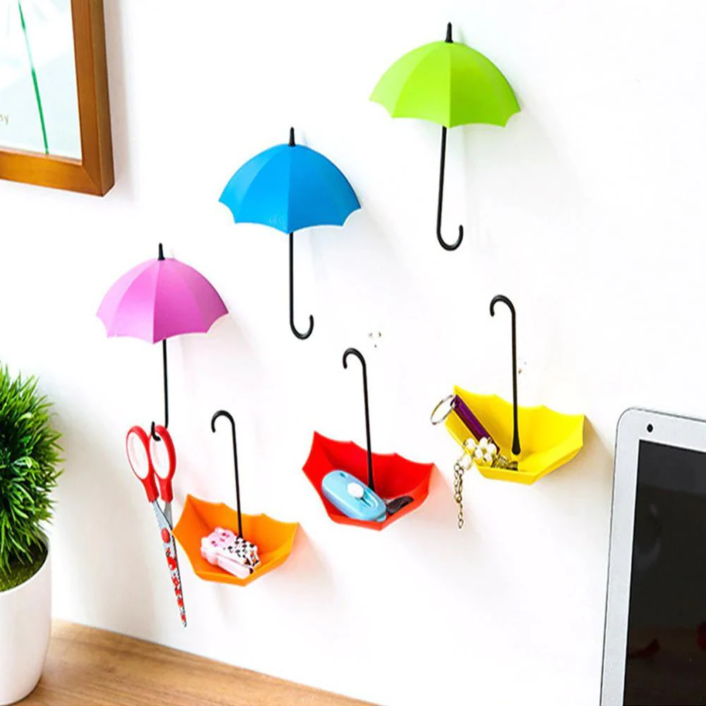 Pour: 6-Piece Umbrella Wall Hooks & Catchers for Keys, Hats & Multipurpose Hanging - Image 5