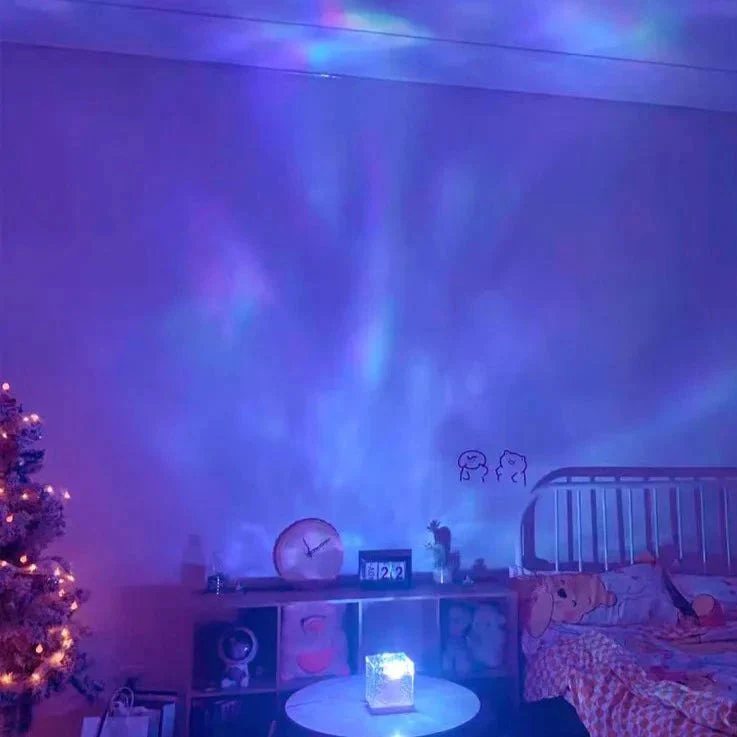 PrismCube: Soothing Ambient Ocean Wave Lamp with 3D Water Effect, 16-Color LED Projection & Remote Control for Relaxing Room Décor - Image 7