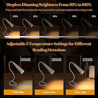 Silly: Flexible Multi-Use LED Lamp with Rechargeable Design, 3 Color Modes & Clip-On Feature for Reading & Desk Use - Image 4