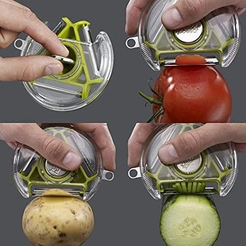 SwiftSlice: 3-in-1 Swivel Peeler with Rotating Stainless Steel Blade for Effortless Fruit & Vegetable Peeling - Image 3