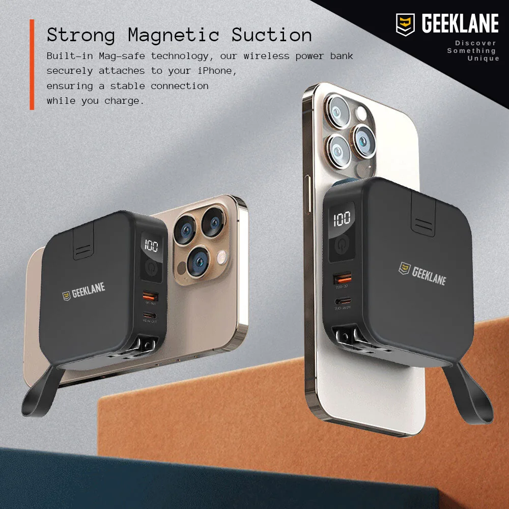 Voyager: Premium All-in-One MagSafe LiPo Power Bank with PD, Built-in Cables & Outlet Prongs for Ultimate Charging Convenience - Image 4