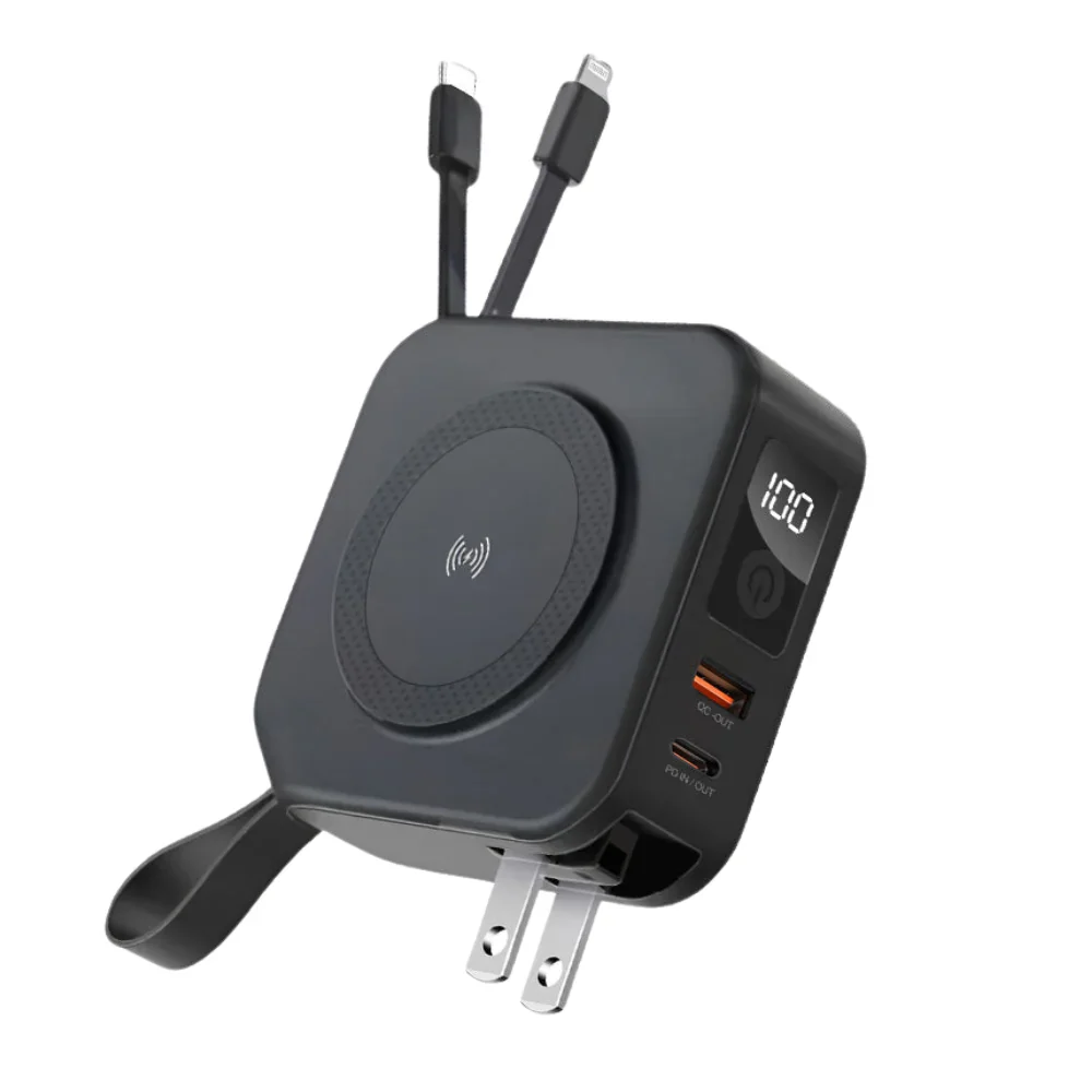 Voyager: Premium All-in-One MagSafe LiPo Power Bank with PD, Built-in Cables & Outlet Prongs for Ultimate Charging Convenience - Image 8