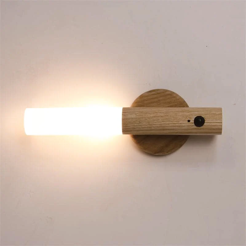 Wand: Magnetic Motion Sensor Light with USB Rechargeable LED & Wall-Mounted Wooden Torch Design for Home & Hallways - Image 9