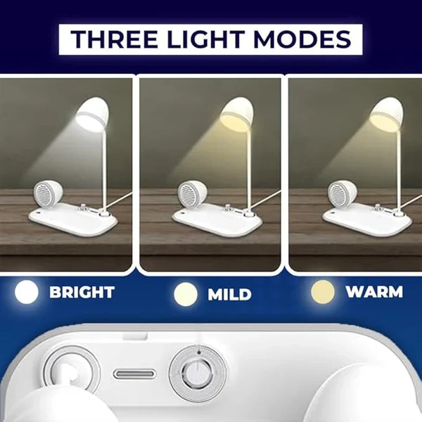 Zylo: 3-in-1 Desk Lamp with 15W Wireless Charger, 10W Bluetooth Speaker & Adjustable tactile Brightness Knob - Image 3