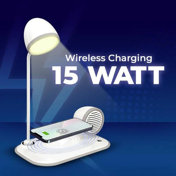 Zylo: 3-in-1 Desk Lamp with 15W Wireless Charger, 10W Bluetooth Speaker & Adjustable tactile Brightness Knob - Image 7