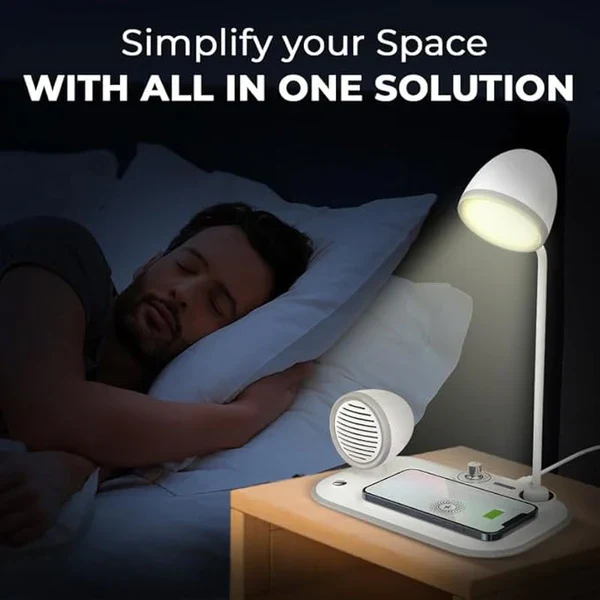 Zylo: 3-in-1 Desk Lamp with 15W Wireless Charger, 10W Bluetooth Speaker & Adjustable tactile Brightness Knob - Image 8